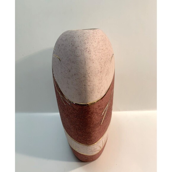 Southwest Native American Style Pottery Vase Enamel Gold Accents Inlay Veining - Picture 6 of 10